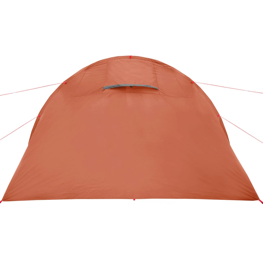 Tent 4-Persoons 483X340X193 Cm 185T Taft Grijs En Oranje