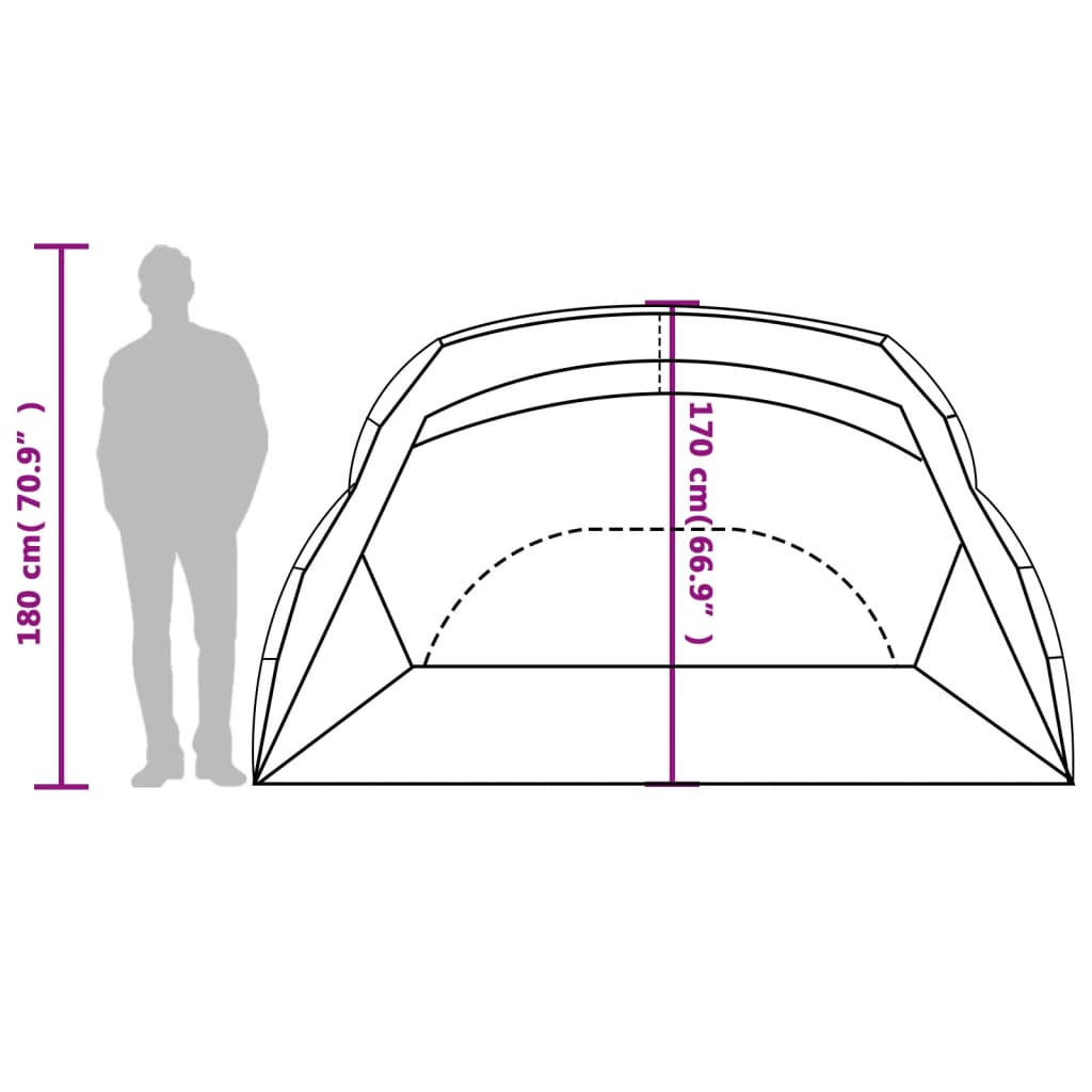 Strandtent 274X178X170/148 Cm 185T Taft Grijs