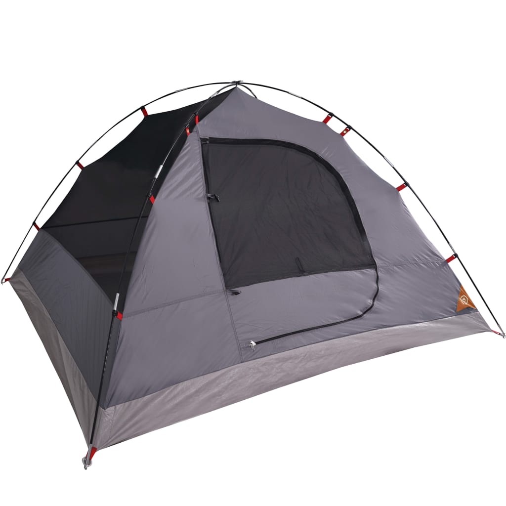 Tent 6-Persoons 348X340X190 Cm 190T Taft Grijs En Oranje