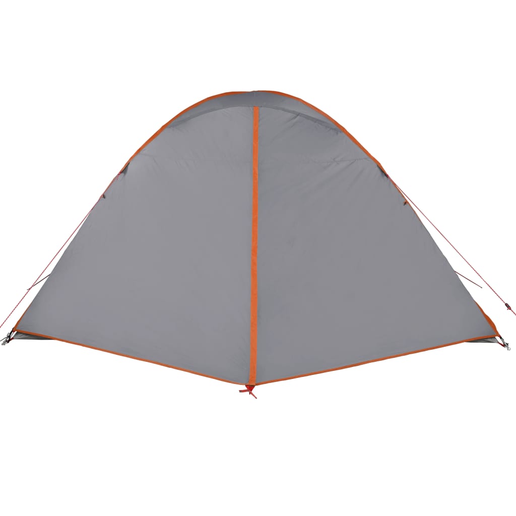 Tent 6-Persoons 348X340X190 Cm 190T Taft Grijs En Oranje