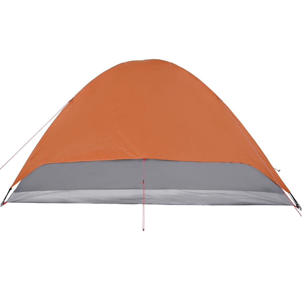 Tent 6-Persoons 348X340X190 Cm 190T Taft Grijs En Oranje