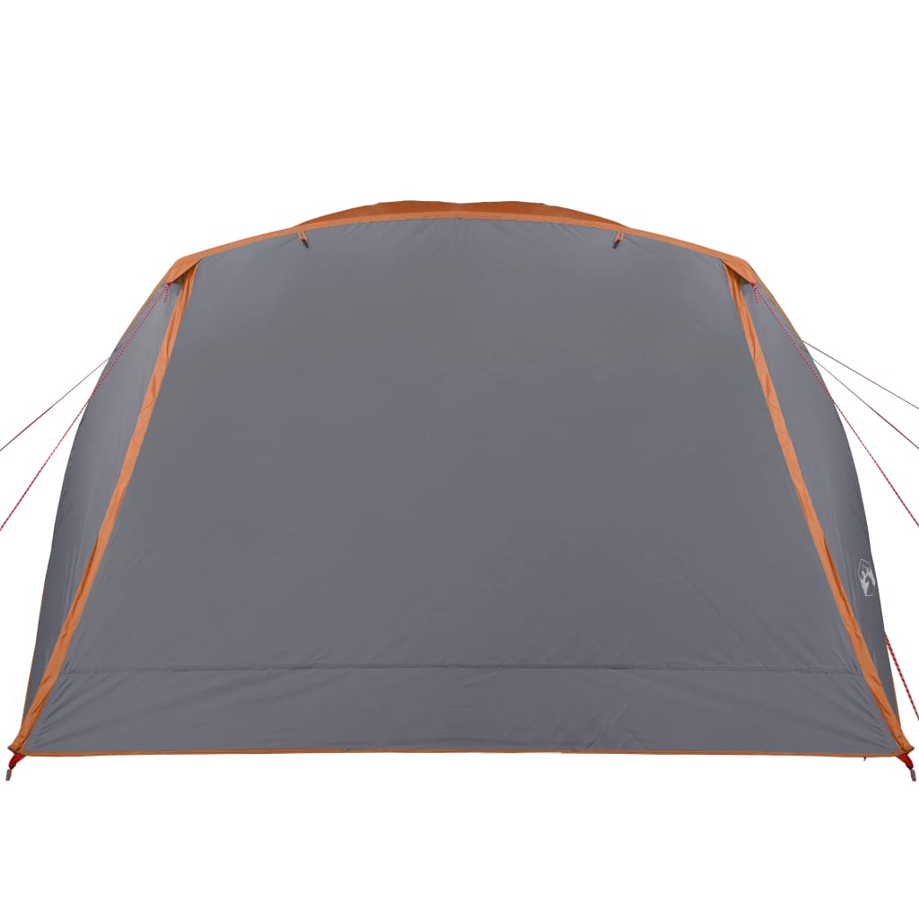 Tent 6-Persoons 412X370X190 Cm 190T Taft Grijs En Oranje