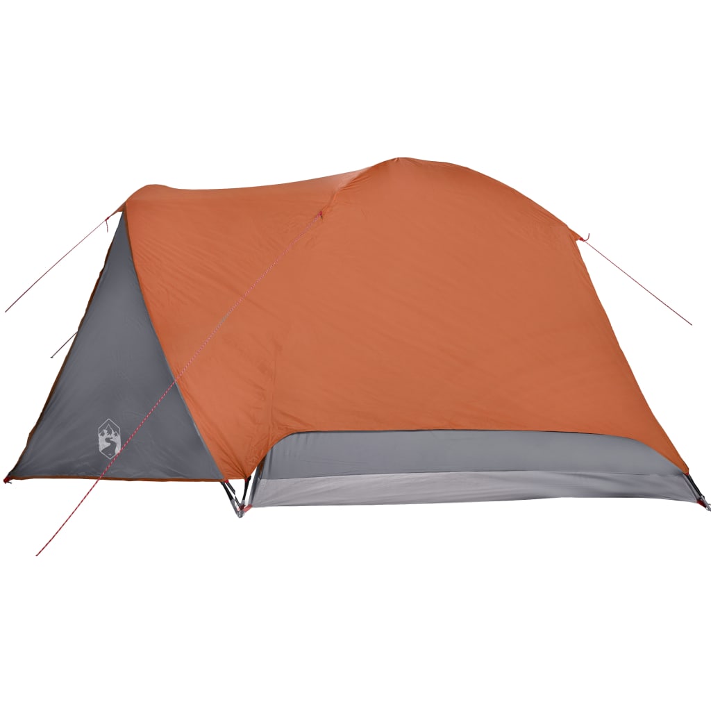 Tent 6-Persoons 412X370X190 Cm 190T Taft Grijs En Oranje