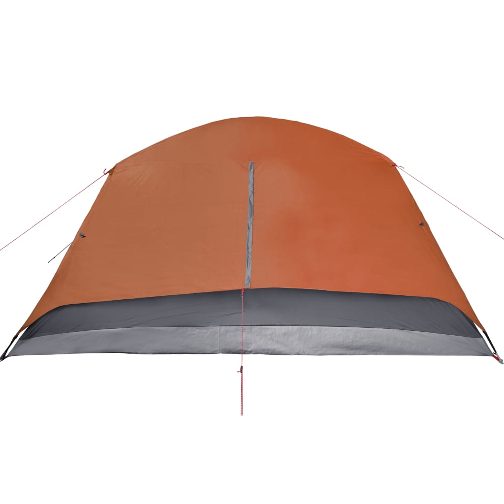 Tent 6-Persoons 412X370X190 Cm 190T Taft Grijs En Oranje