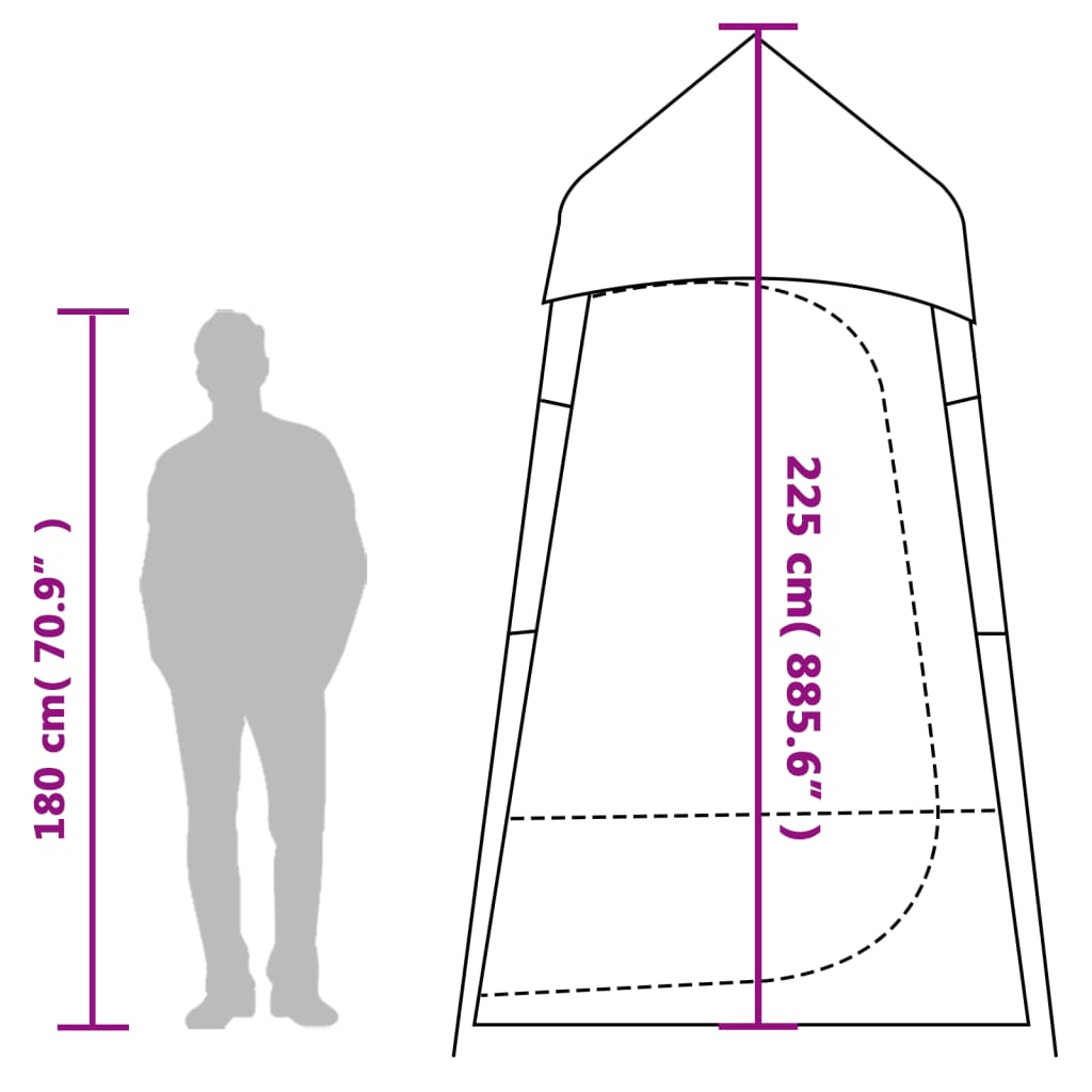 Privacytent 121X121X225 Cm 190T Taft Groen
