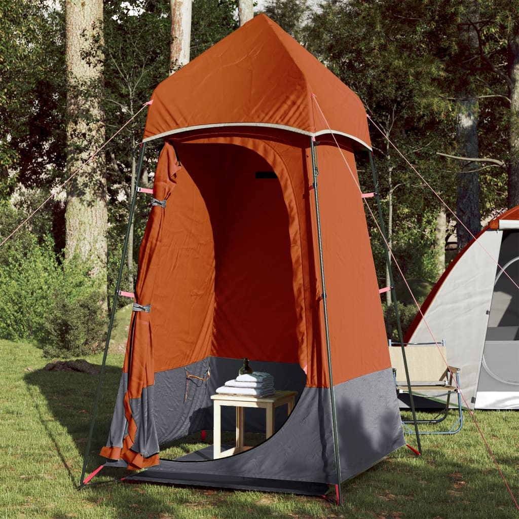 Privacytent 121X121X225 Cm 190T Taft Grijs En Oranje