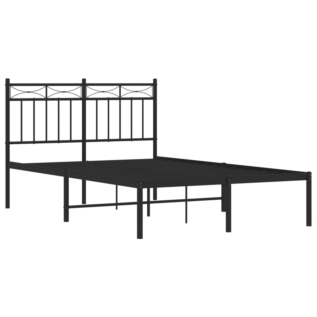 Bedframe Met Hoofdbord Metaal Zwart 120X200 Cm