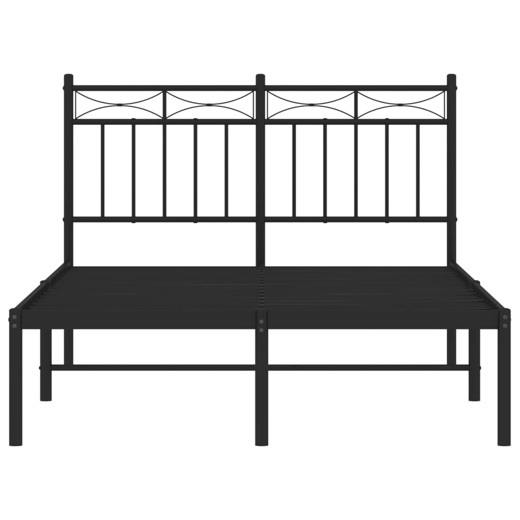 Bedframe Met Hoofdbord Metaal Zwart 120X200 Cm