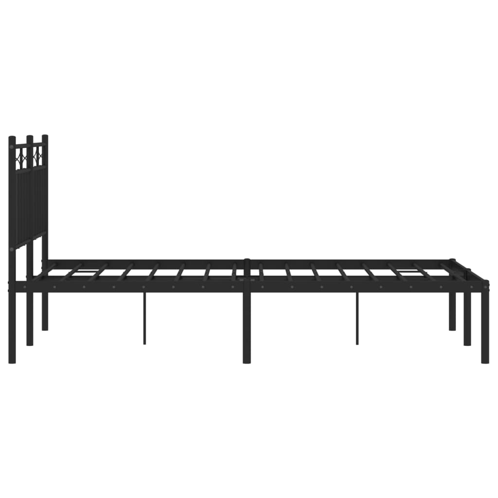 Bedframe Met Hoofdbord Metaal Zwart 120X200 Cm