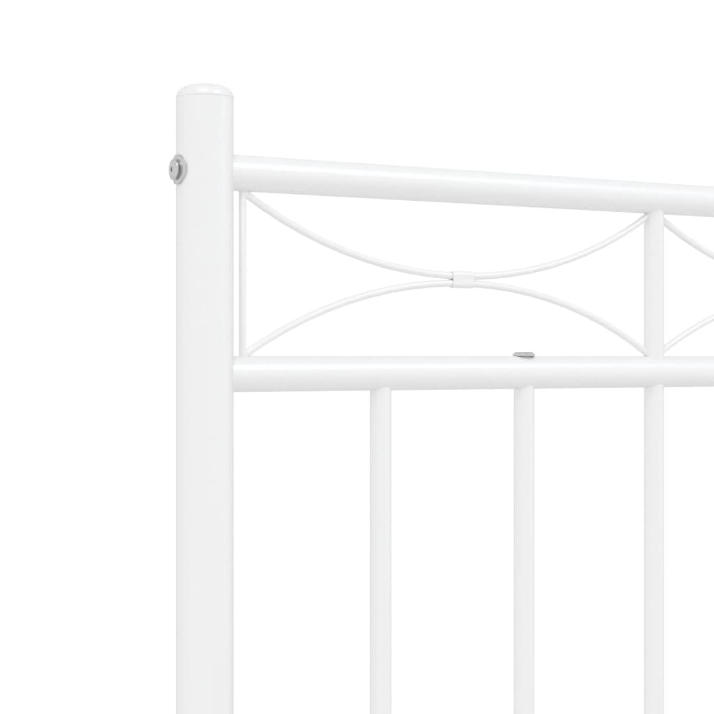 Bedframe Met Hoofd- En Voeteneinde Metaal Wit 120X190 Cm met hoofdbord & voetbord