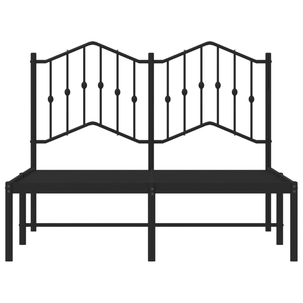 Bedframe Met Hoofdbord Metaal Zwart 120X200 Cm 120 x 200 cm