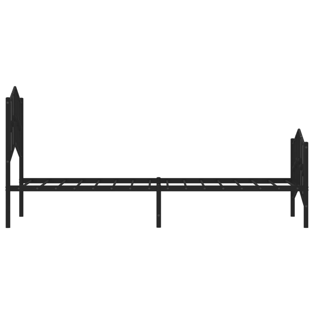 Bedframe Met Hoofd- En Voeteneinde Metaal Zwart 80X200 Cm 80 x 200 cm met hoofdbord & voetbord