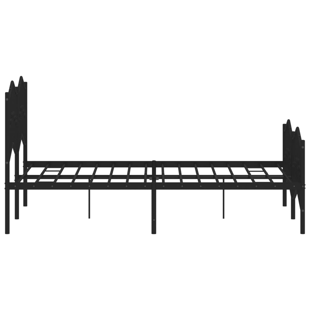 Bedframe Met Hoofd- En Voeteneinde Metaal Zwart 120X190 Cm 120 x 190 cm met hoofdbord & voetbord