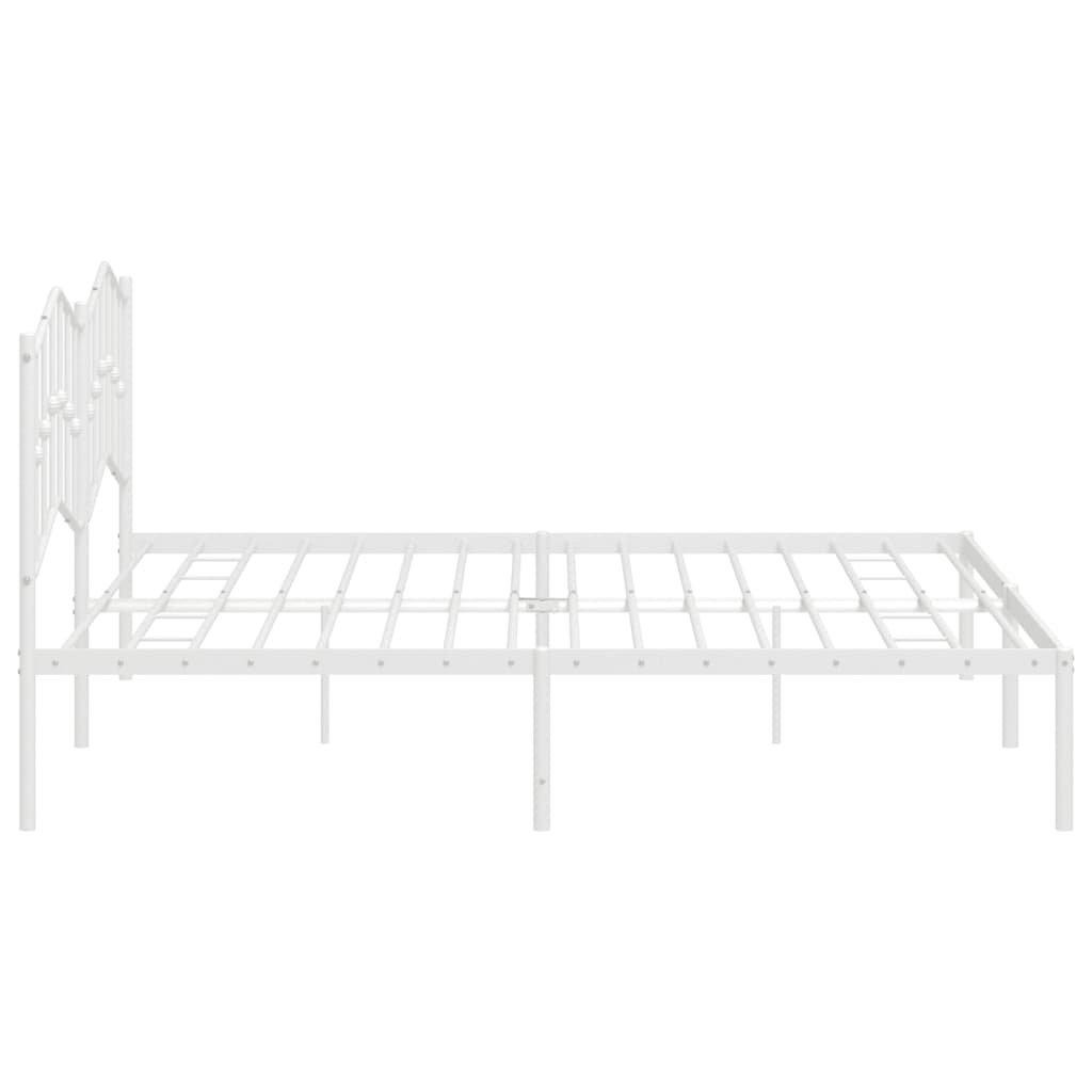 Bedframe Met Hoofdbord Metaal Wit 193X203 Cm 193 x 203 cm