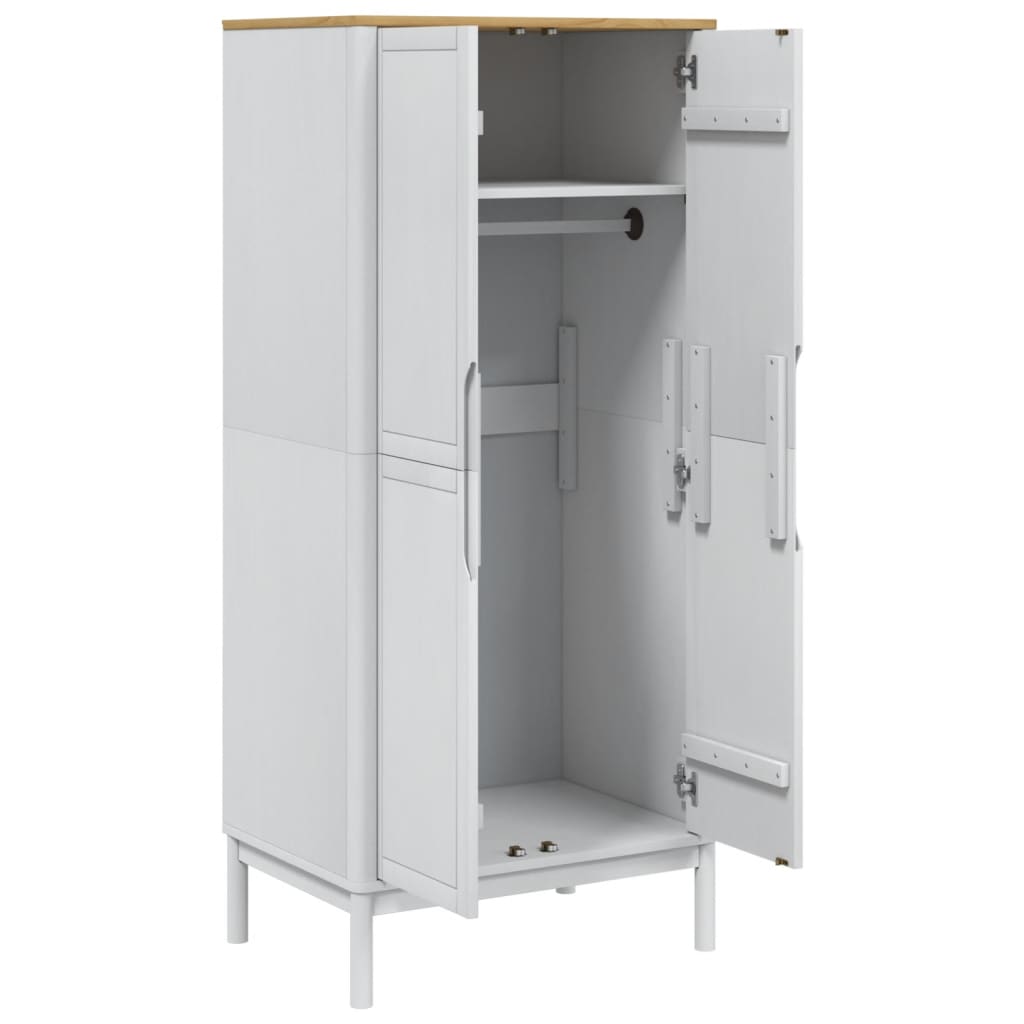 Kledingkast FLORO 77x53x171 cm massief grenenhout wit