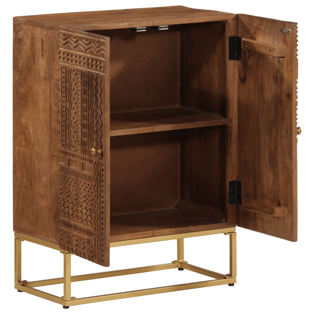 Dressoir 55x30x76 cm massief mangohout en ijzer