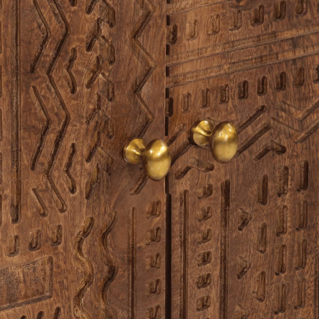 Dressoir 55x30x76 cm massief mangohout en ijzer