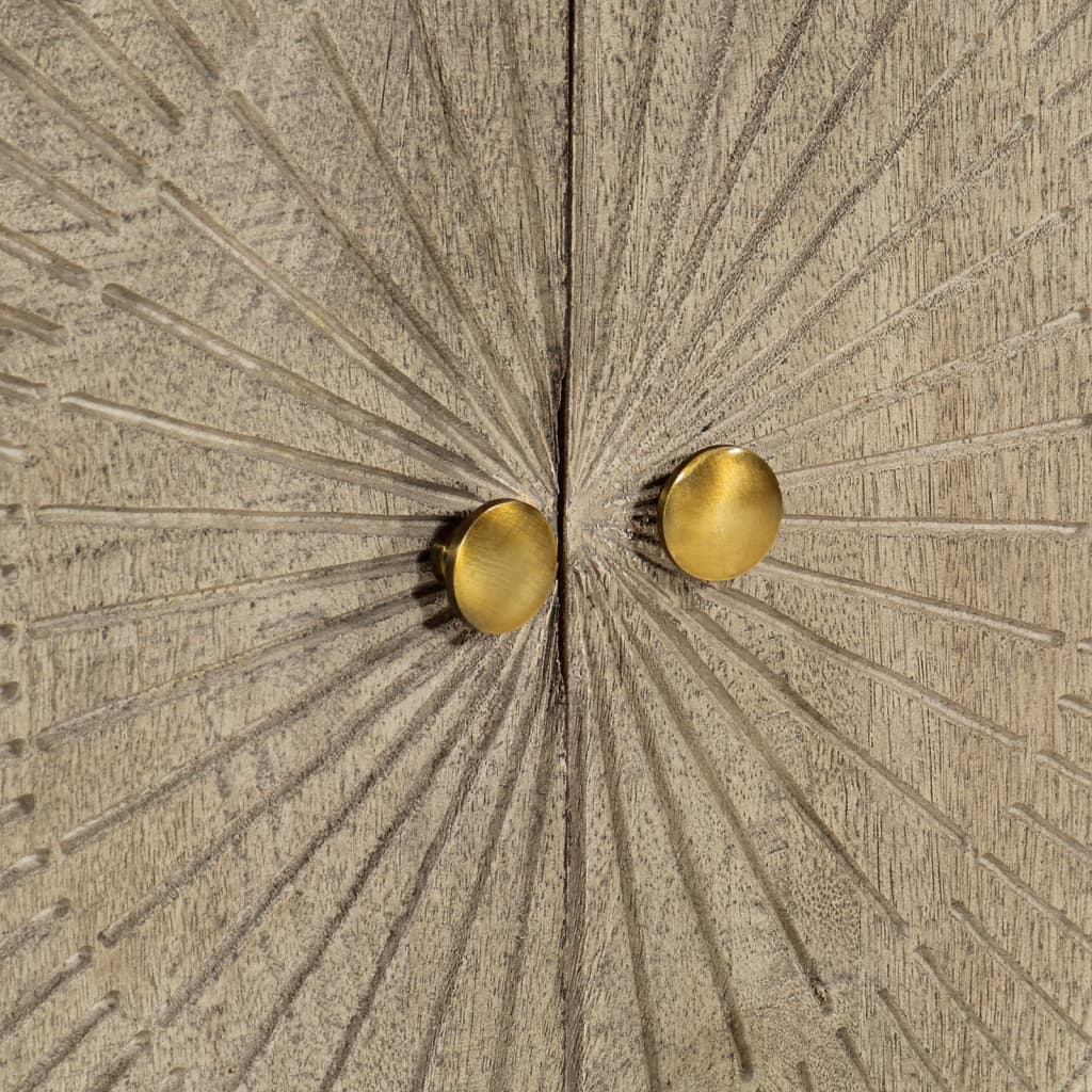 Dressoir 55x30x76 cm massief mangohout en ijzer