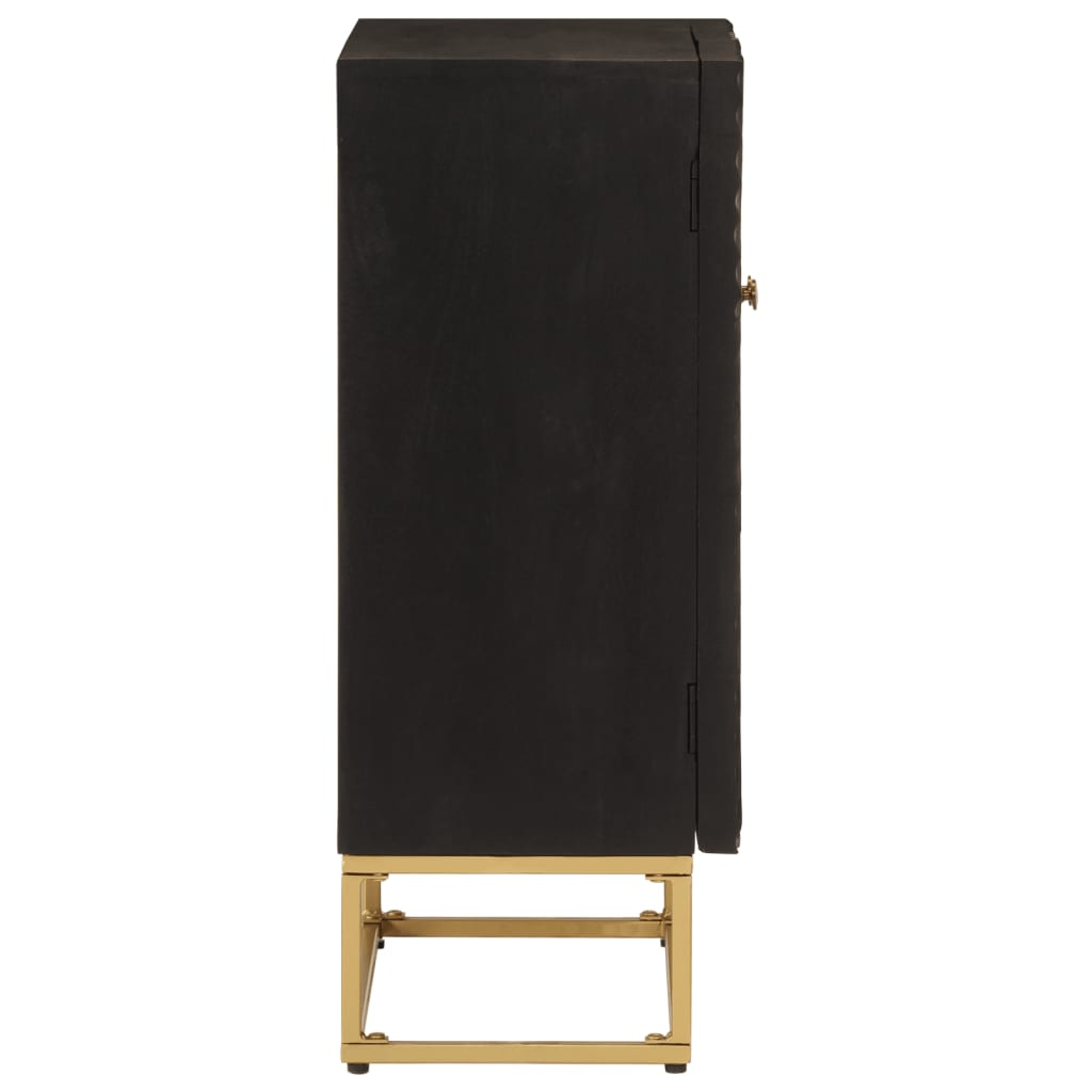 Dressoir 55x30x76 cm massief mangohout en ijzer zwart