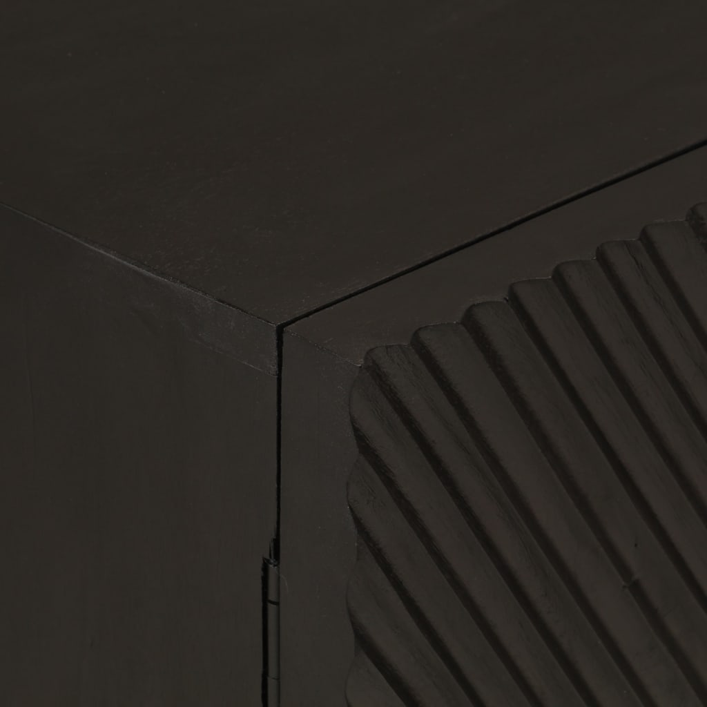 Dressoir 55x30x76 cm massief mangohout en ijzer zwart