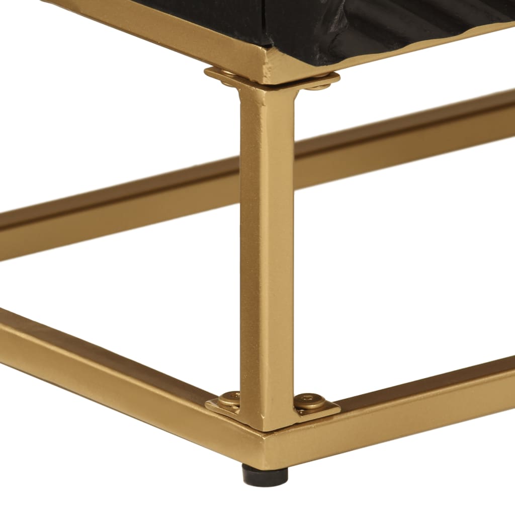 Dressoir 55x30x76 cm massief mangohout en ijzer zwart