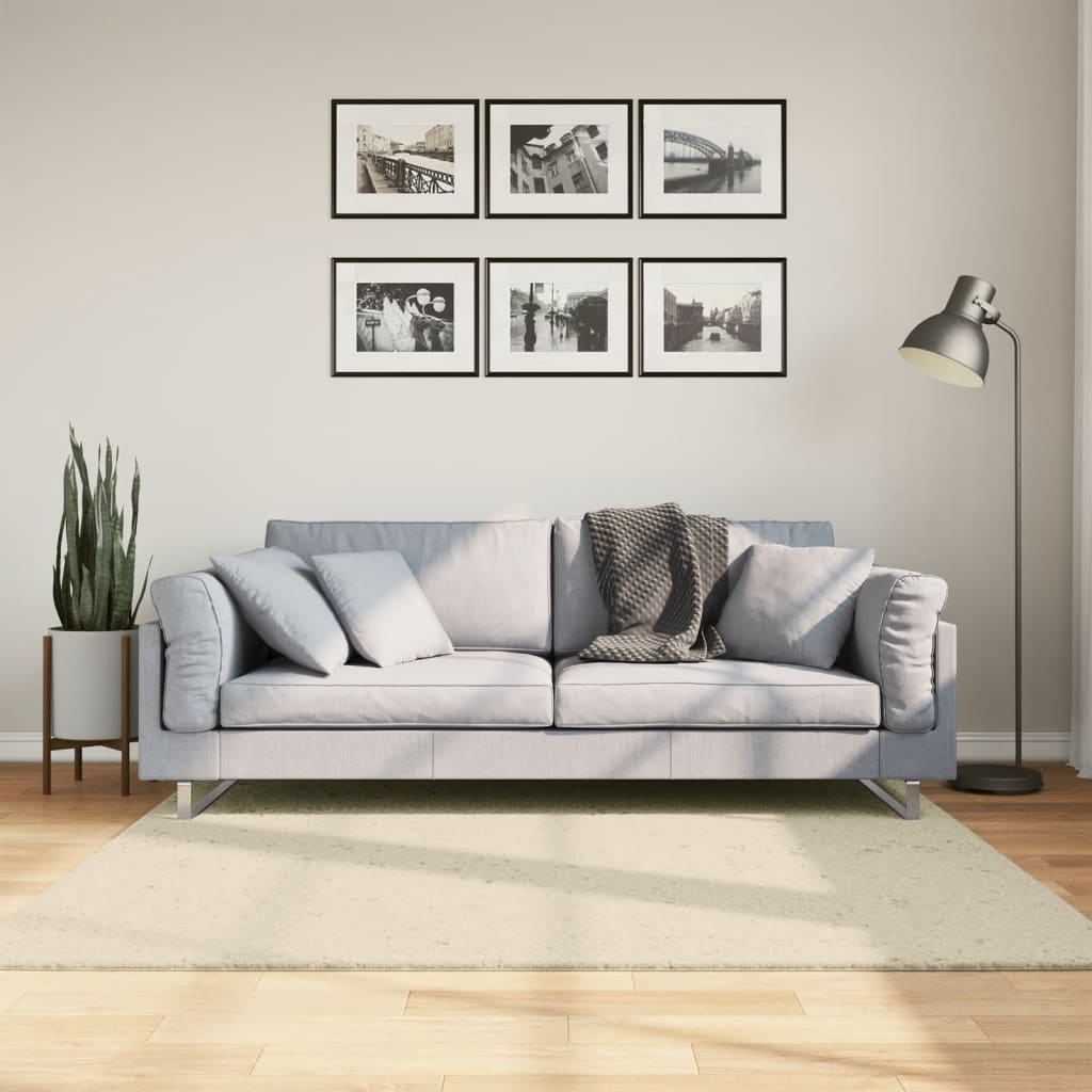 Vloerkleed Huarte Laagpolig Zacht Wasbaar Crème 160 x 160 cm