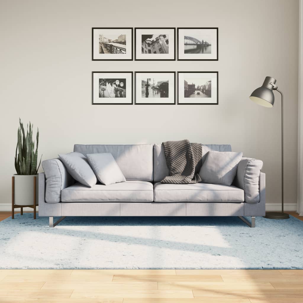 Vloerkleed Huarte Laagpolig Zacht Wasbaar Blauw 160 x 230 cm