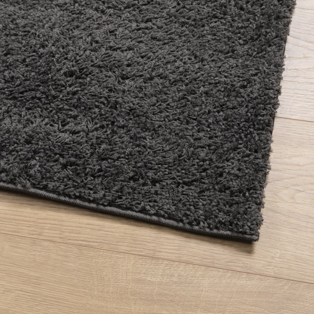 Vloerkleed Shaggy Hoogpolig Modern Antraciet 80 x 250 cm