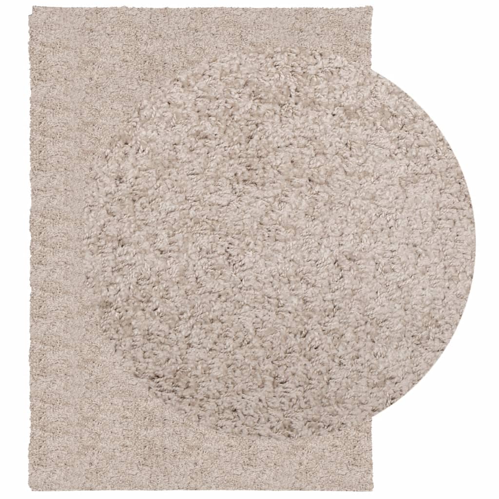 Vloerkleed Pamplona Shaggy Hoogpolig Modern Beige 120 x 170 cm