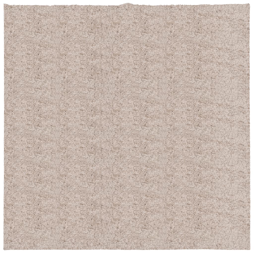 Vloerkleed Pamplona Shaggy Hoogpolig Modern Beige 160 x 160 cm