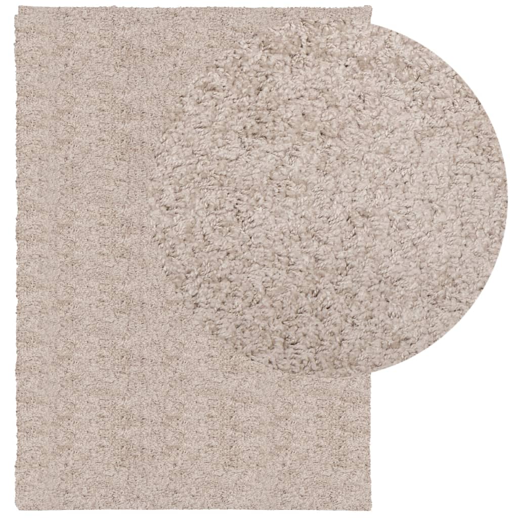 Vloerkleed Pamplona Shaggy Hoogpolig Modern Beige 160 x 230 cm