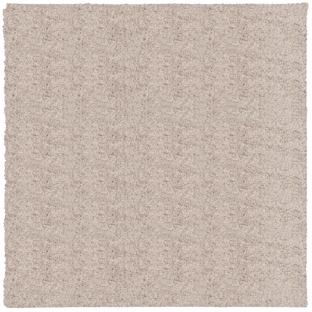 Vloerkleed Pamplona Shaggy Hoogpolig Modern Beige 240 x 240 cm