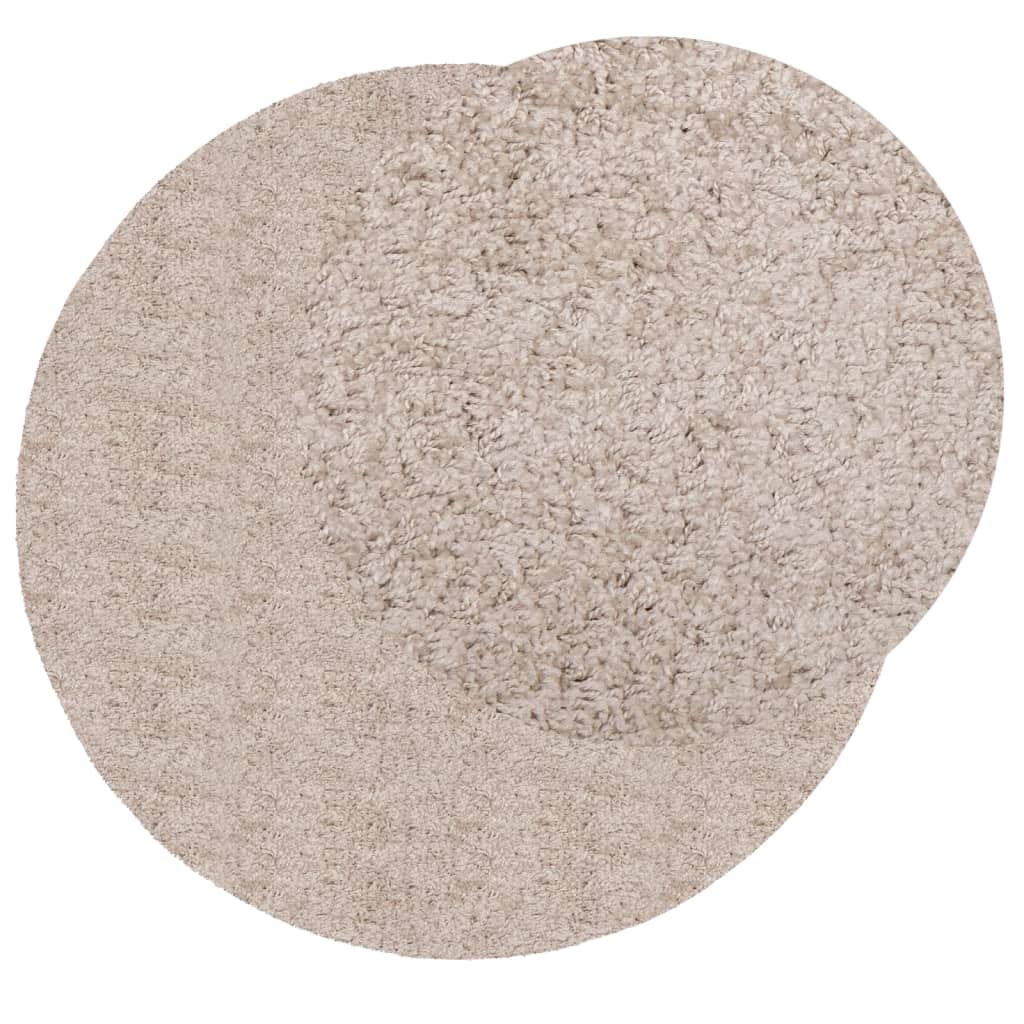 Vloerkleed Pamplona Shaggy Hoogpolig Modern Ø 200 Cm Beige ? 200 cm