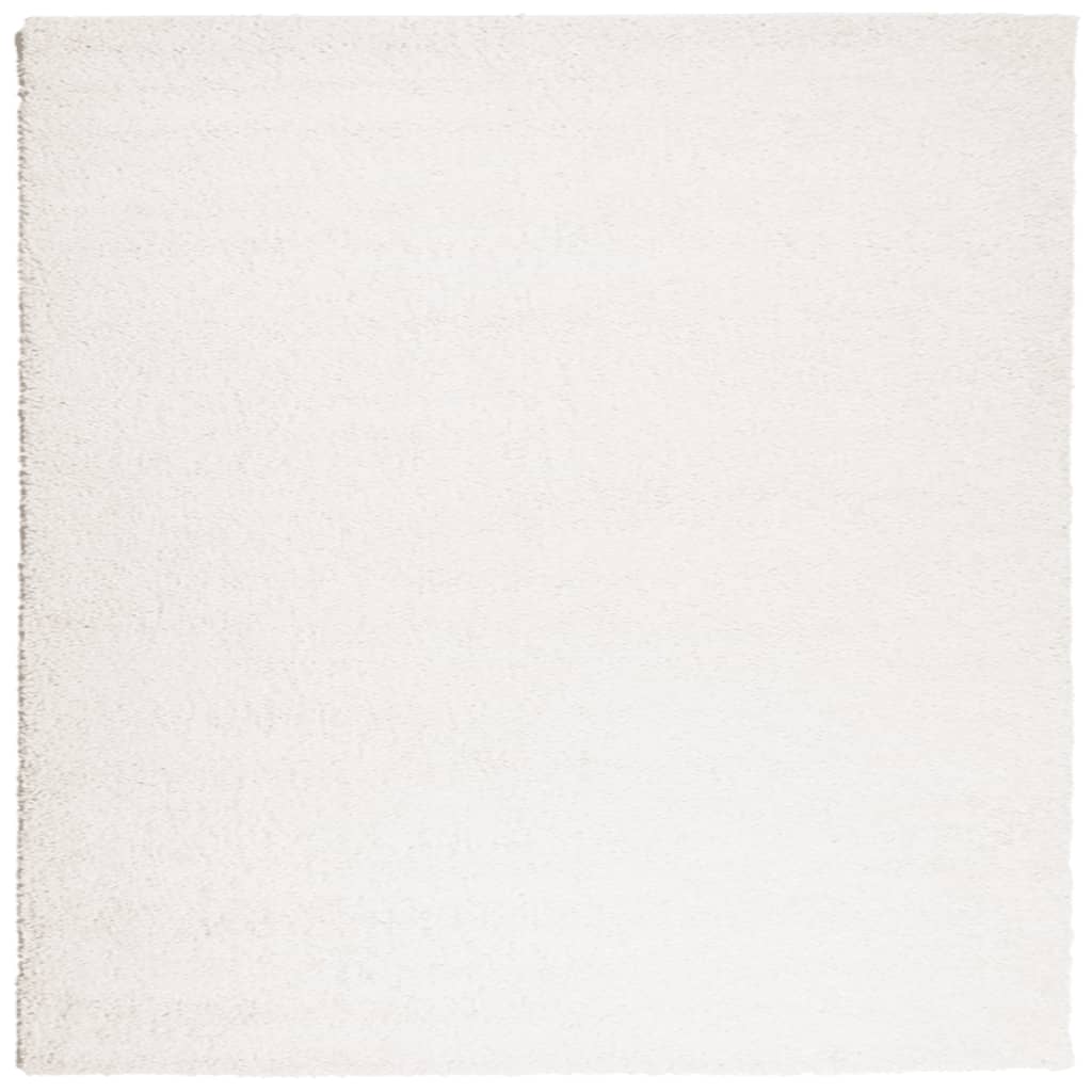 Vloerkleed Shaggy Hoogpolig Modern Kleurig Crème 160 x 160 cm