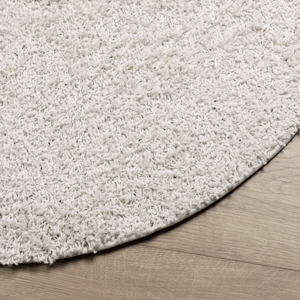 Vloerkleed Shaggy Hoogpolig Modern Ø 100 Cm Kleurig Crème ? 100 cm