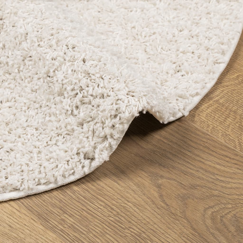 Vloerkleed Shaggy Hoogpolig Modern Ø 100 Cm Kleurig Crème ? 100 cm