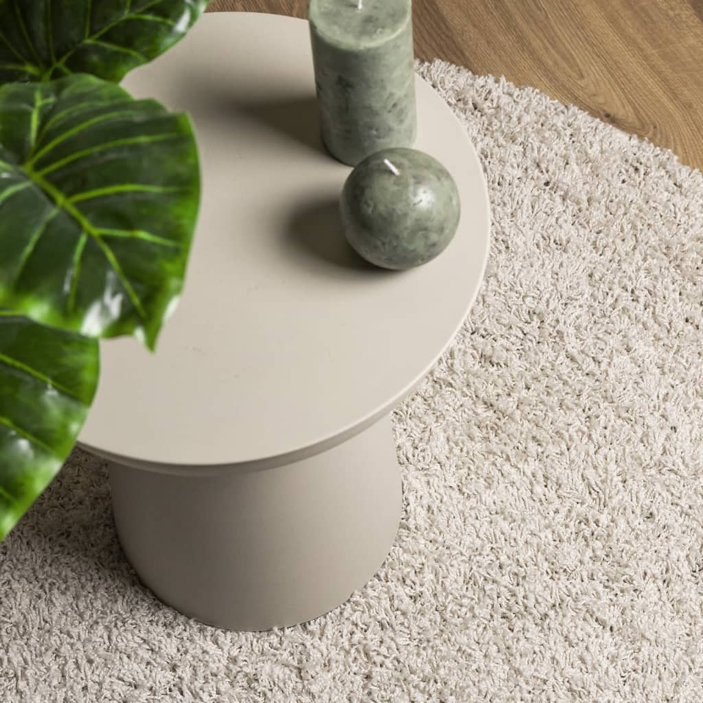 Vloerkleed Shaggy Hoogpolig Modern Ø 100 Cm Kleurig Crème ? 100 cm