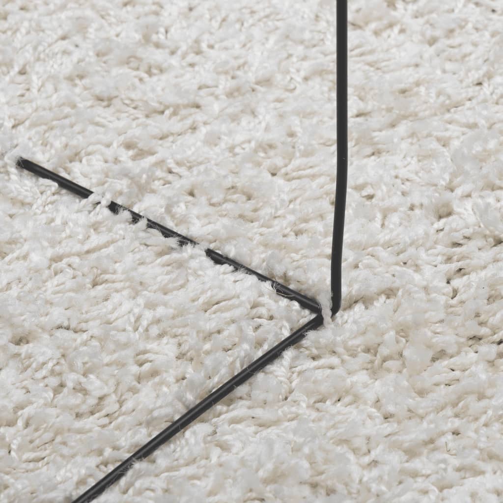 Vloerkleed Shaggy Hoogpolig Modern Ø 120 Cm Kleurig Crème ? 120 cm