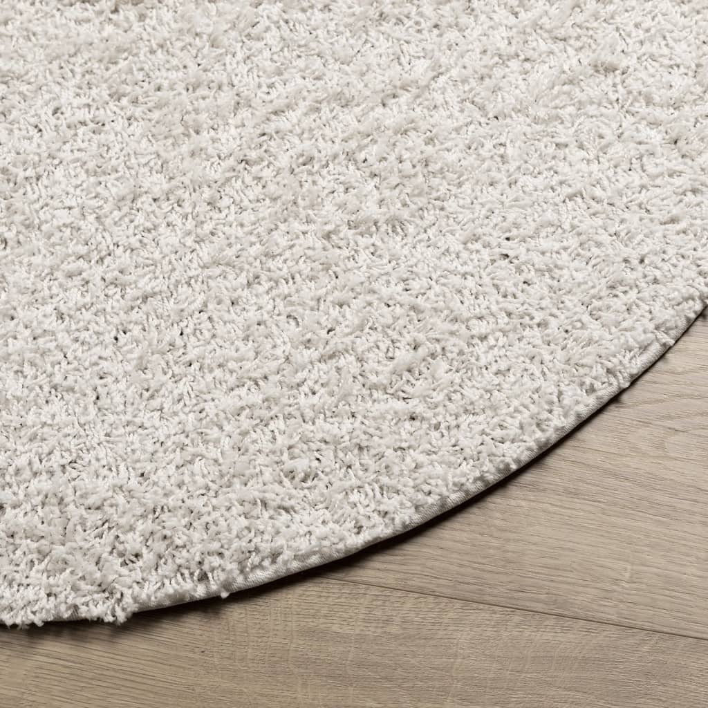 Vloerkleed Shaggy Hoogpolig Modern Ø 240 Cm Kleurig Crème ? 240 cm