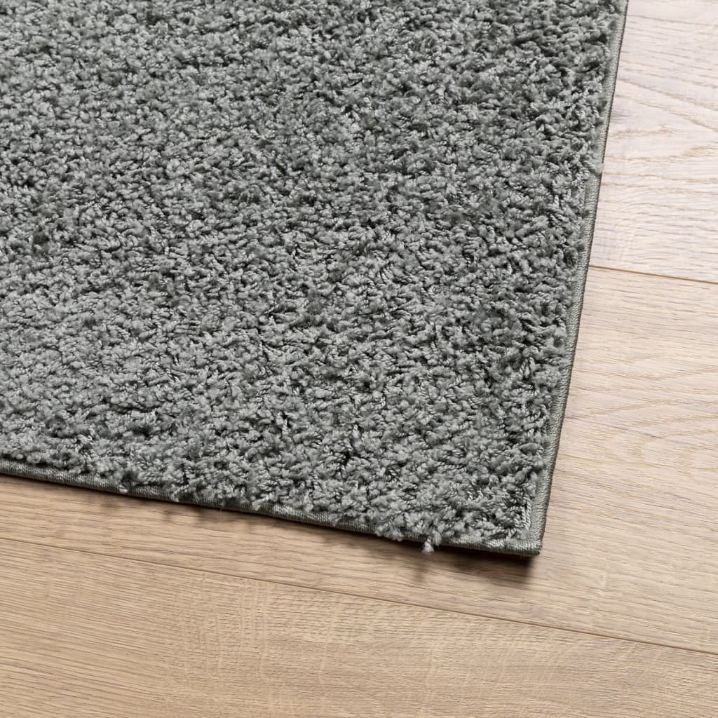 Vloerkleed Shaggy Hoogpolig Modern Groen 200 x 200 cm