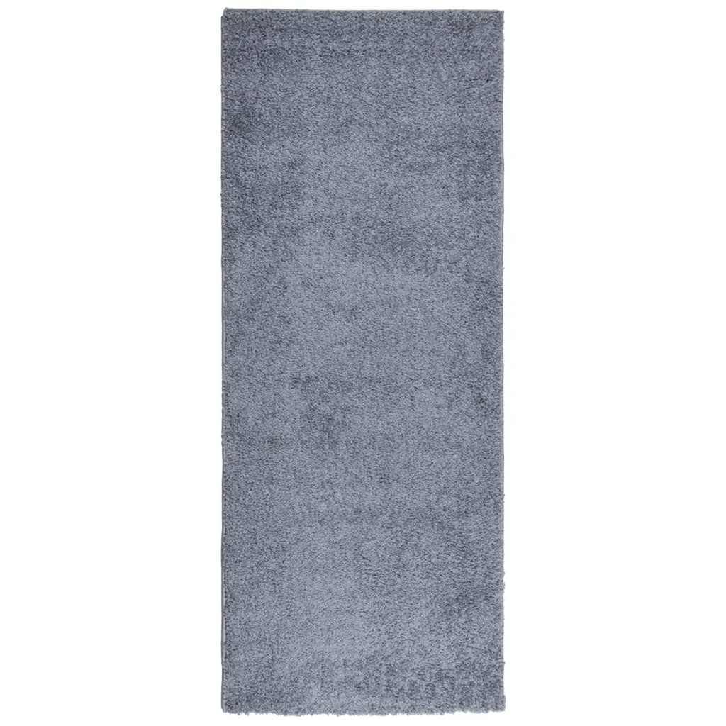 Vloerkleed Shaggy Hoogpolig Modern Blauw 80 x 200 cm