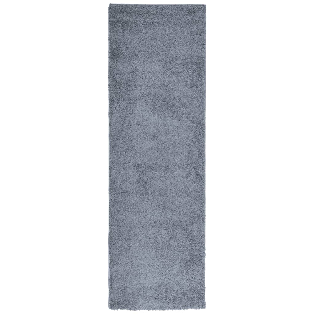 Vloerkleed Shaggy Hoogpolig Modern Blauw 80 x 250 cm