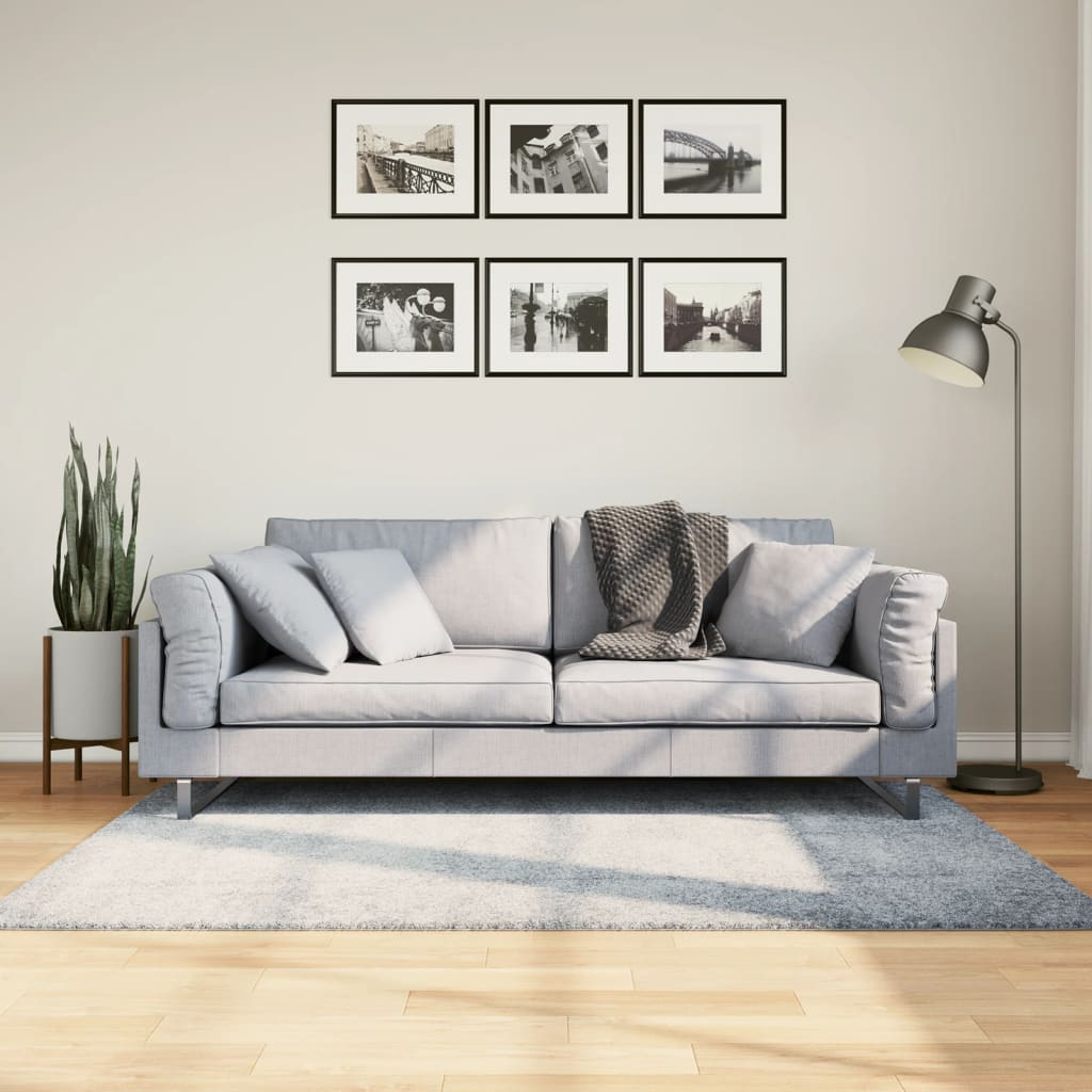 Vloerkleed Shaggy Hoogpolig Modern Blauw 120 x 170 cm