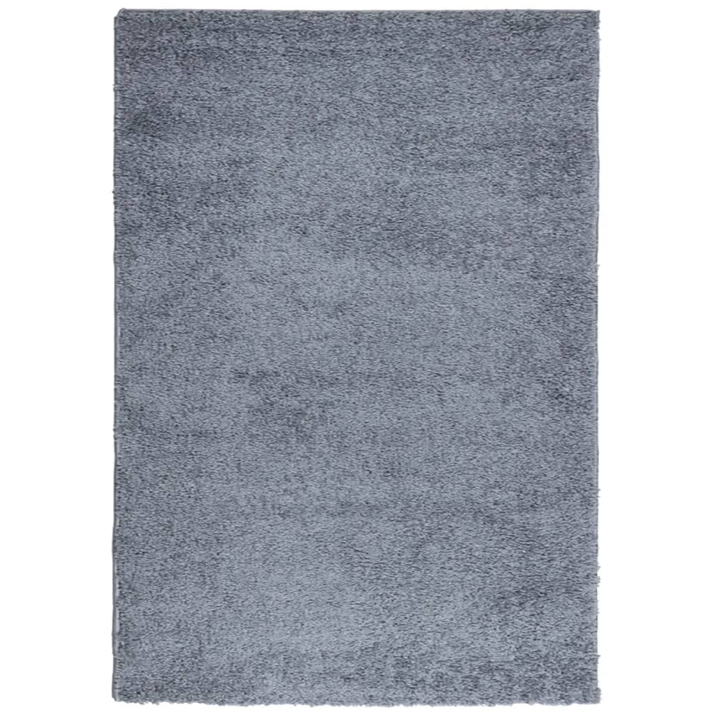 Vloerkleed Shaggy Hoogpolig Modern Blauw 140 x 200 cm