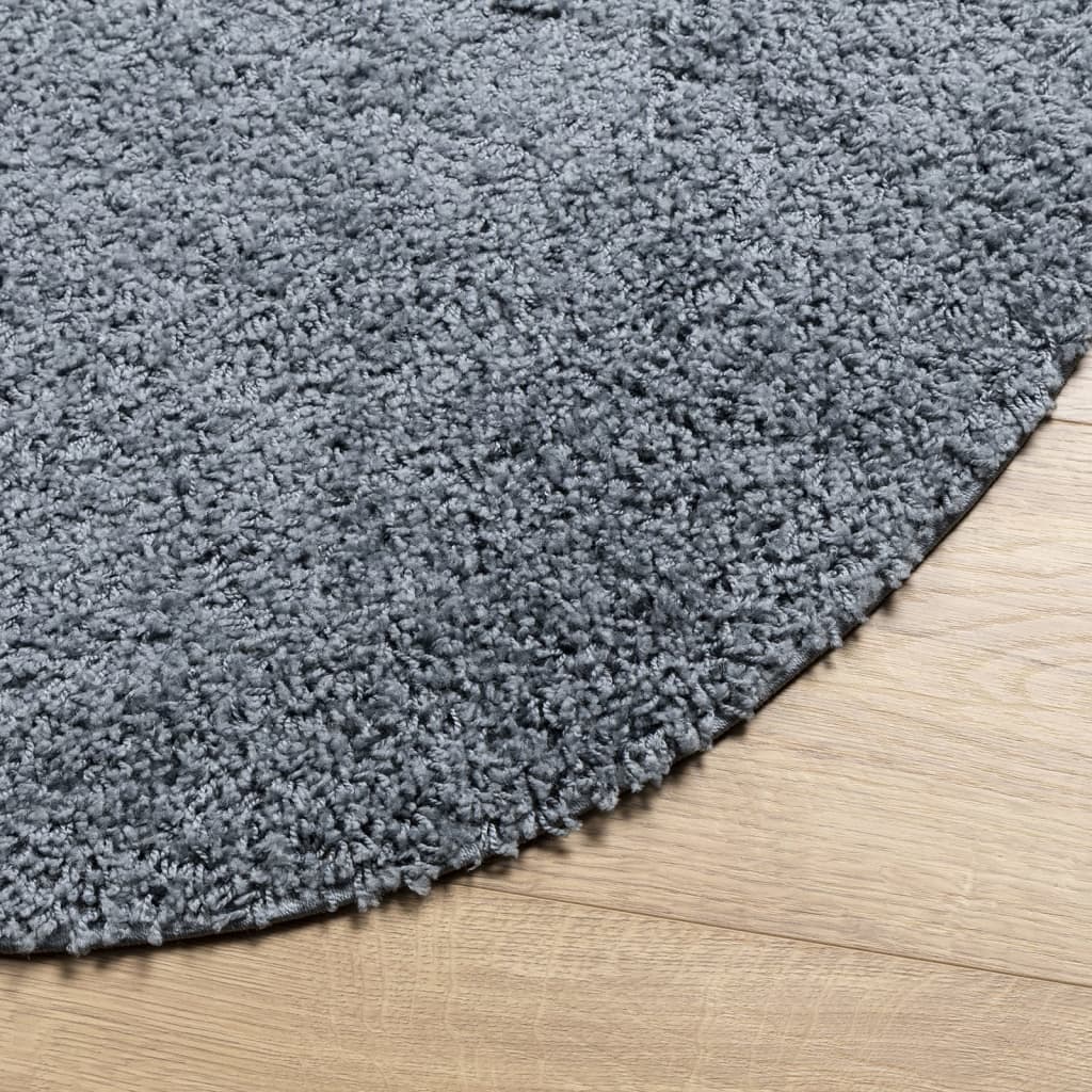 Vloerkleed Shaggy Hoogpolig Modern Ø 120 Cm Blauw ? 120 cm