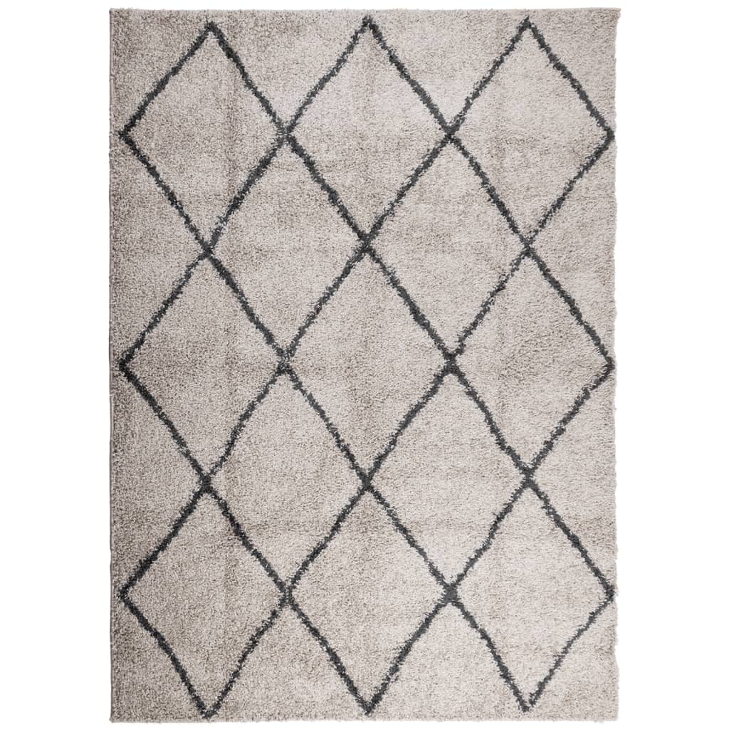 Vloerkleed Pamplona Shaggy Hoogpolig Beige En Antraciet 200 x 280 cm