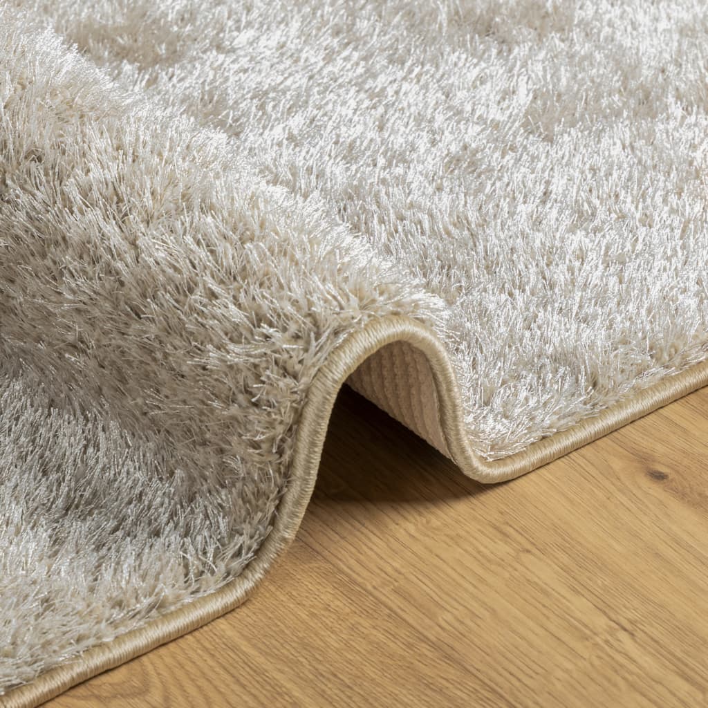 Vloerkleed Istan Hoogpolig Glanzend Beige 100 x 200 cm