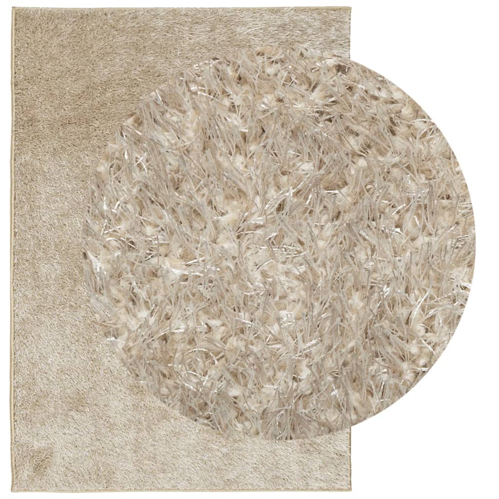 Vloerkleed Istan Hoogpolig Glanzend 160 x 230 cm Beige