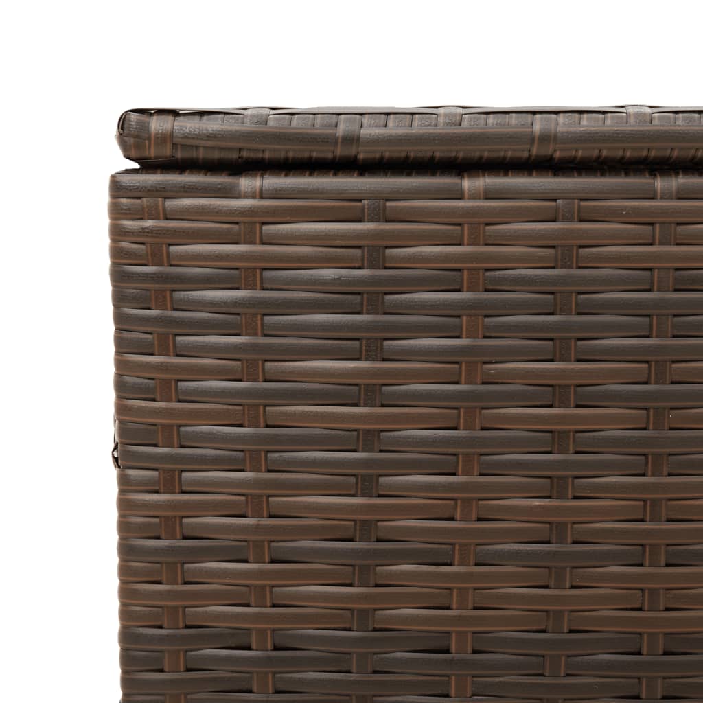 Tuinbox met wielen 190 L poly rattan bruin