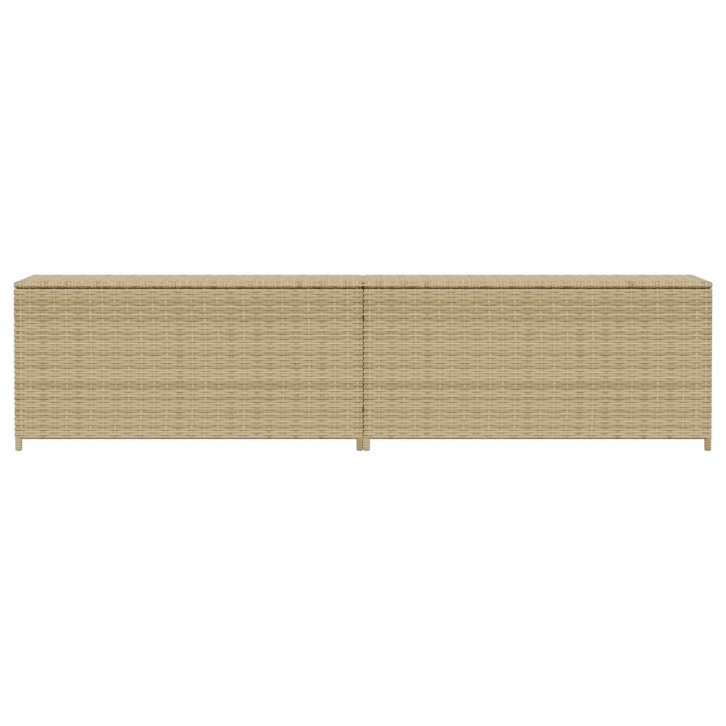 Tuinbox Met Wielen 469 L Poly Rattan Gemengd Beige